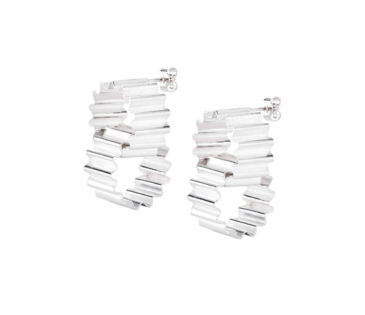 Olivia Taylor - Mini Double-Link Ondulée Earrings, Silver