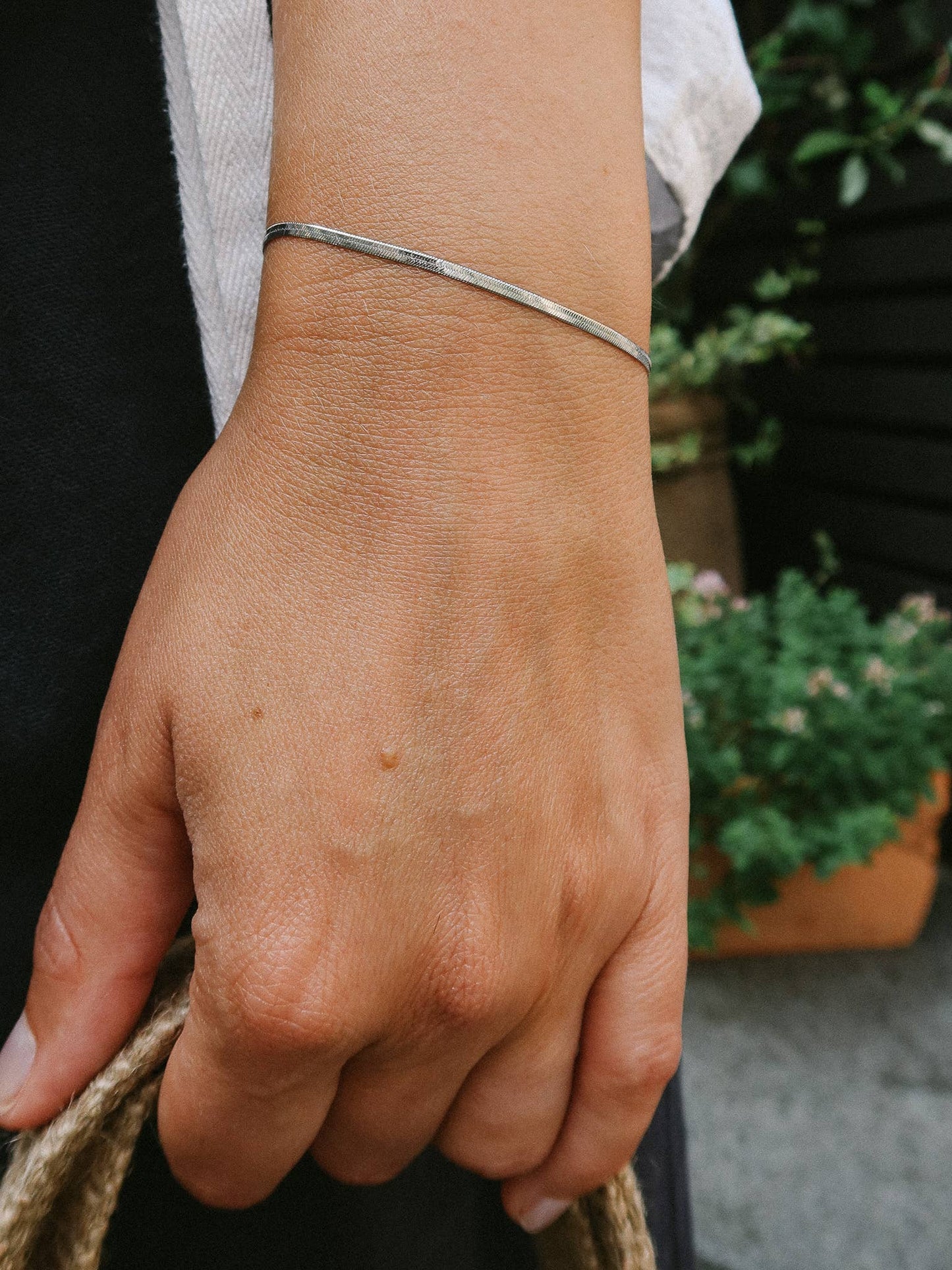 Nordic Muse - Silver 2mm Snake Chain Bracelet, Waterproof