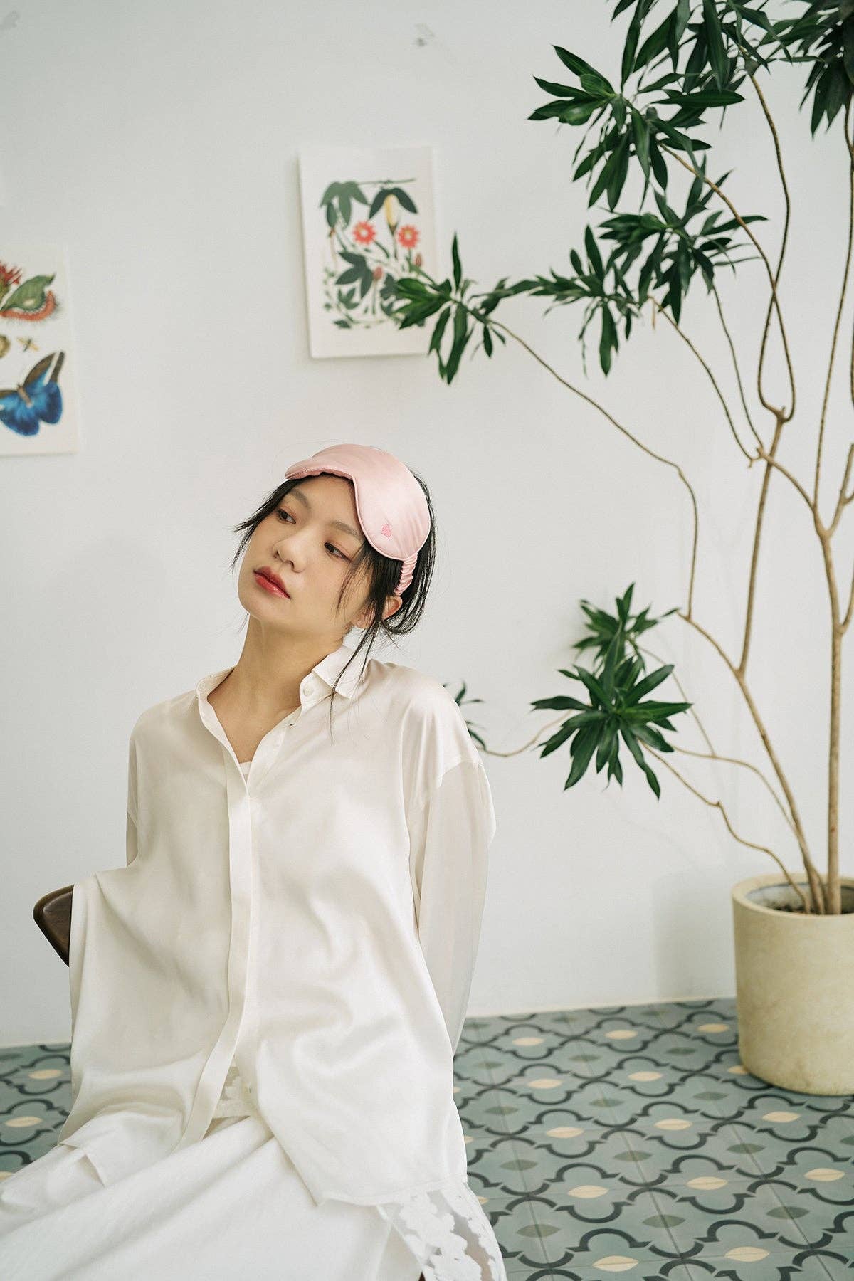 Lost Pattern NYC - Love Heart Silk Sleep Eye Mask - Pink