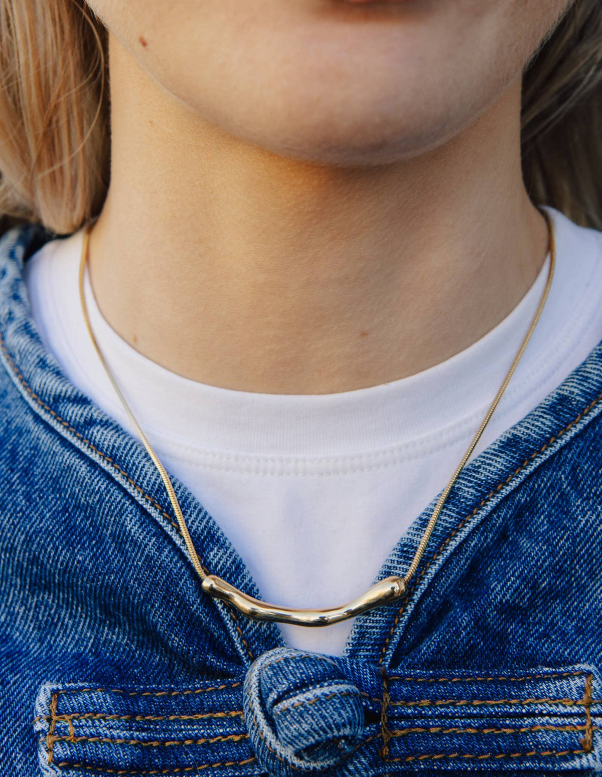 Nordic Muse - Gold Organic Bar Necklace