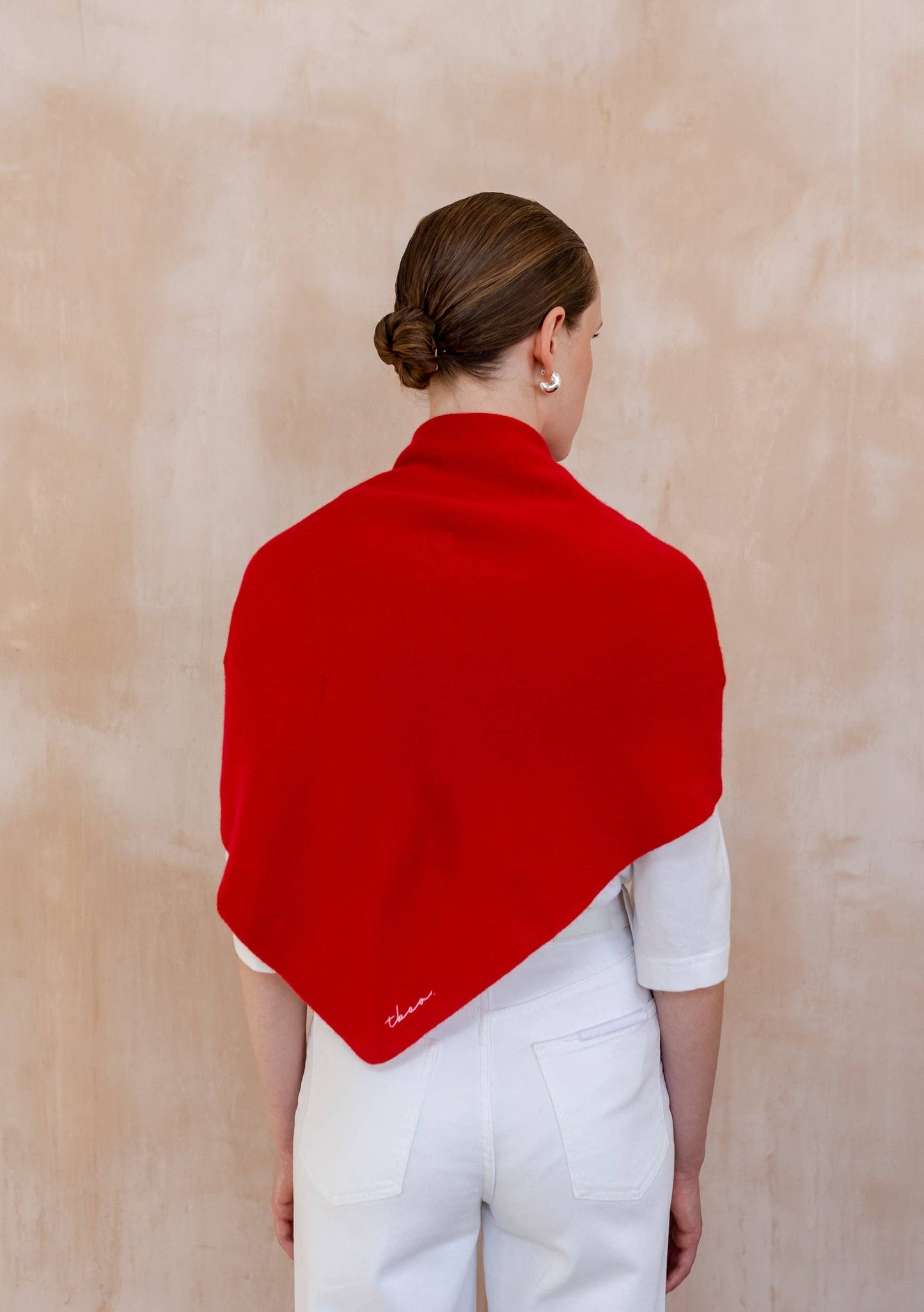 TBCo - Large Merino Triangle Scarf in Red