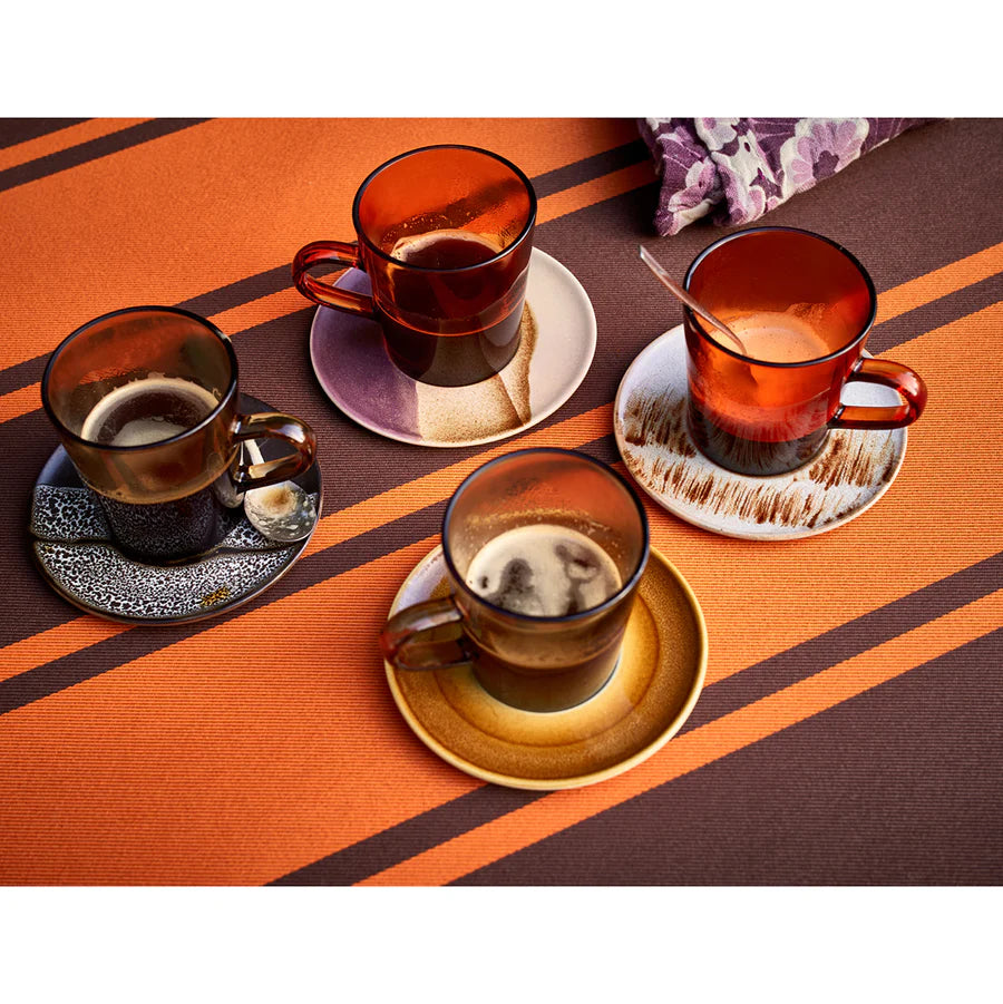 HKLIVING - 70's Ceramics: Saucers, Big Sur (Set of 4)