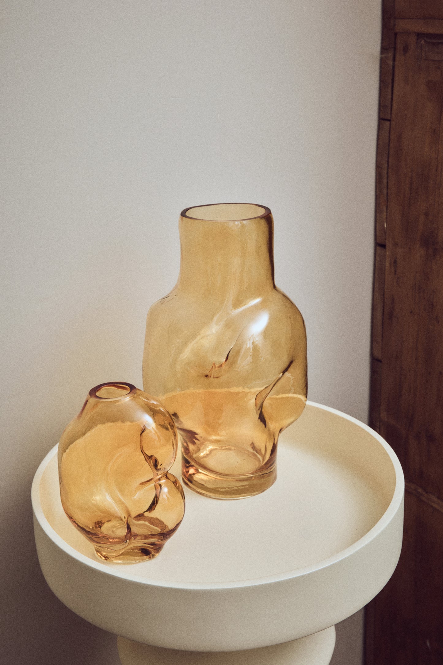 HKLIVING - Gleam Glass High Vase, Amber
