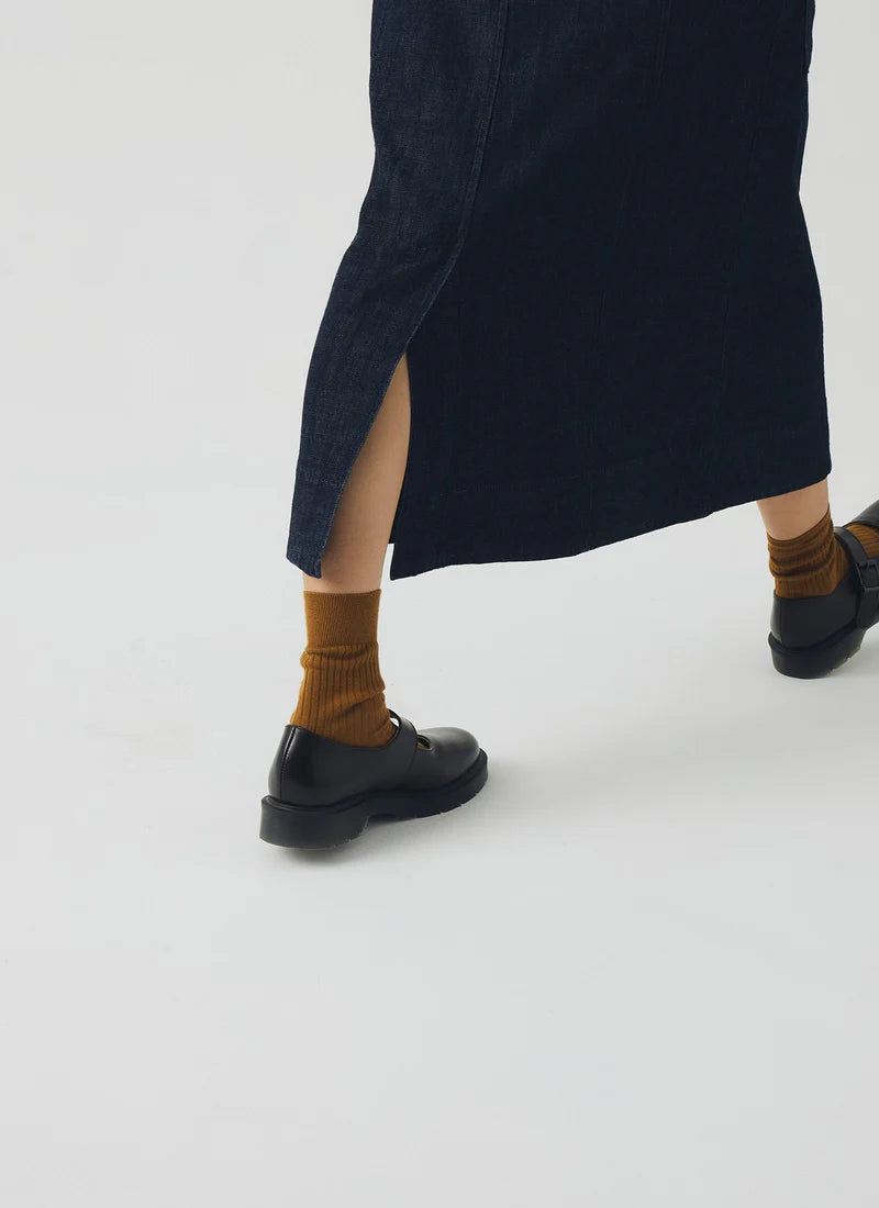 TOAST - Patch Pocket Organic Denim Skirt, Indigo