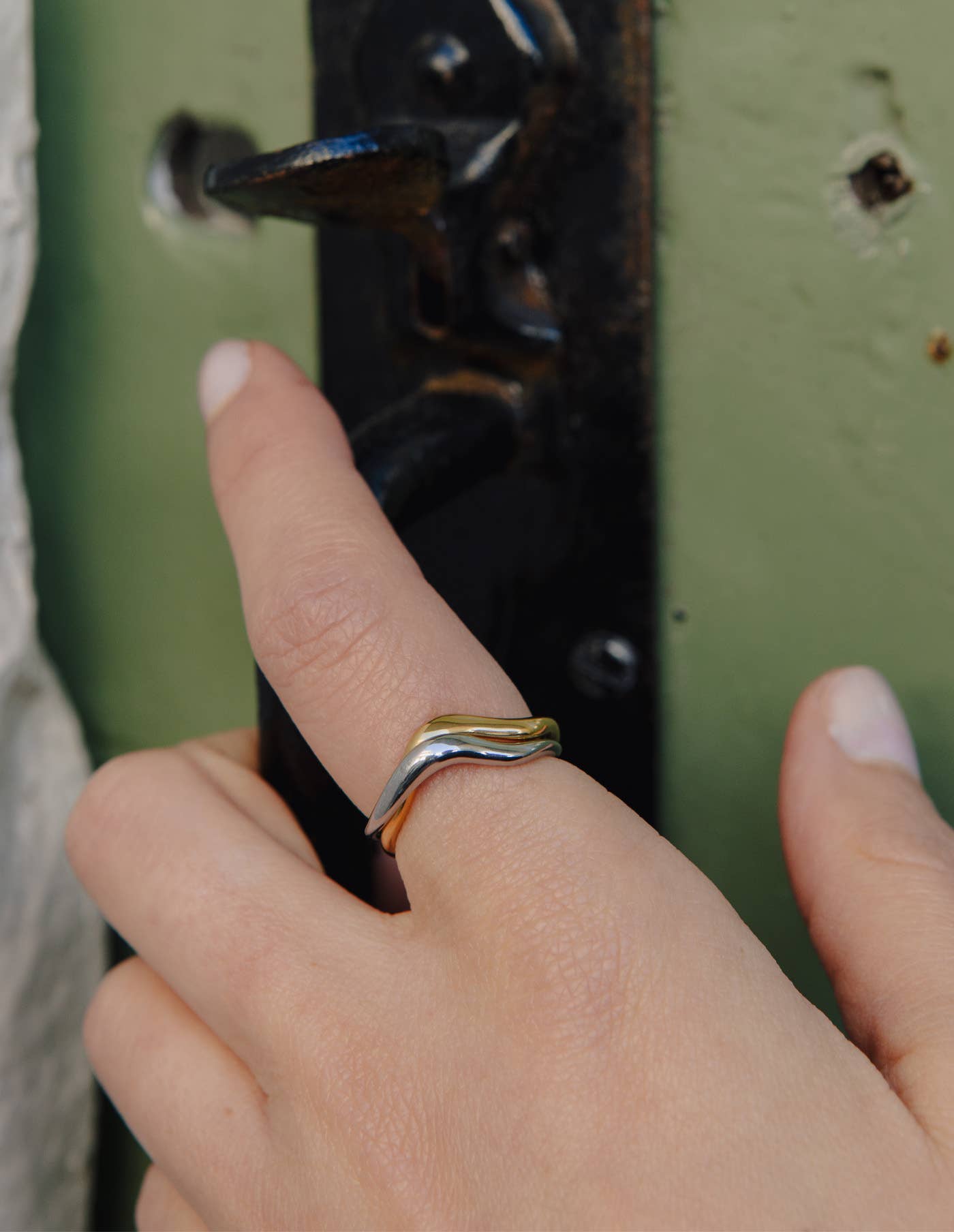 Nordic Muse - Gold and Silver Entwined Ring, Waterproof