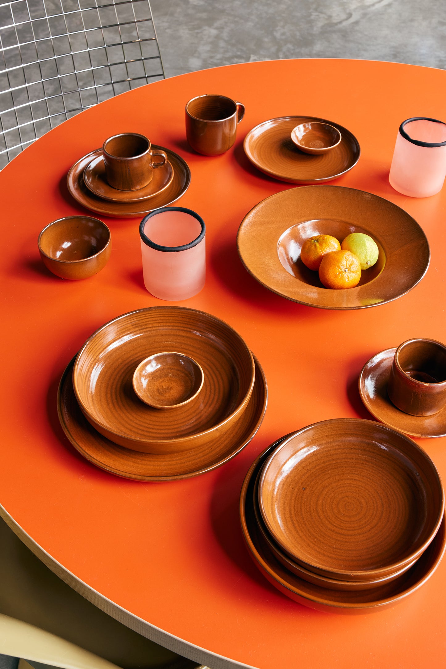 HKLIVING - Chef Ceramics: Cup and Saucer, Burned Orange