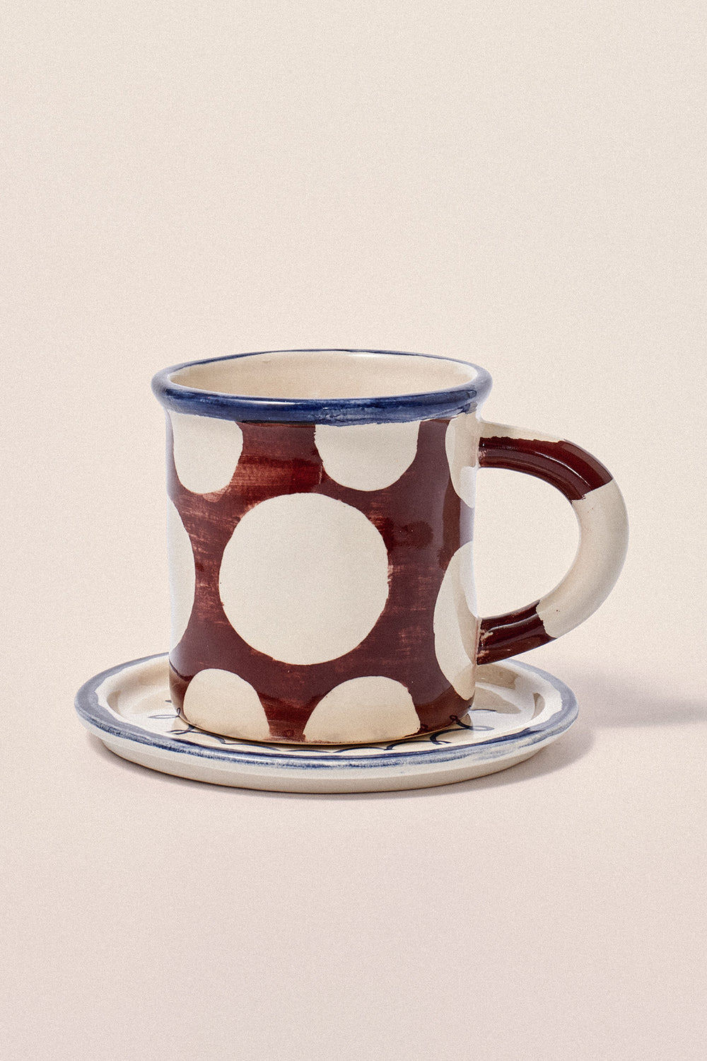 Damson Madder - Ceramic Camping Mug, Large Spot