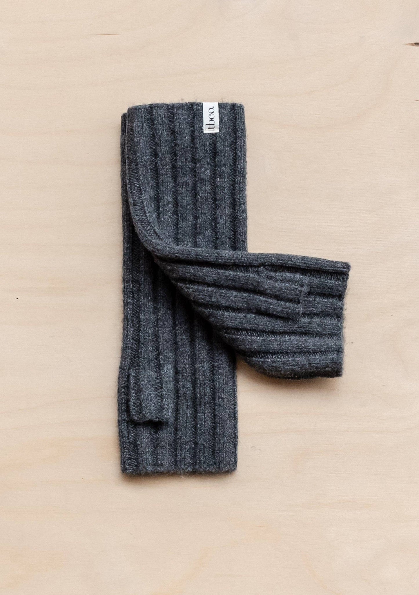 TBCo - Cashmere & Merino Wrist Warmers in Charcoal Melange