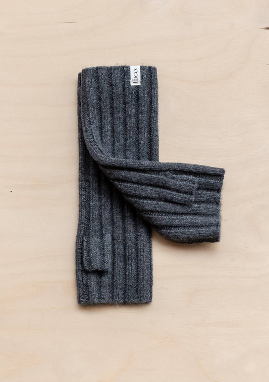TBCo - Cashmere & Merino Wrist Warmers in Charcoal Melange