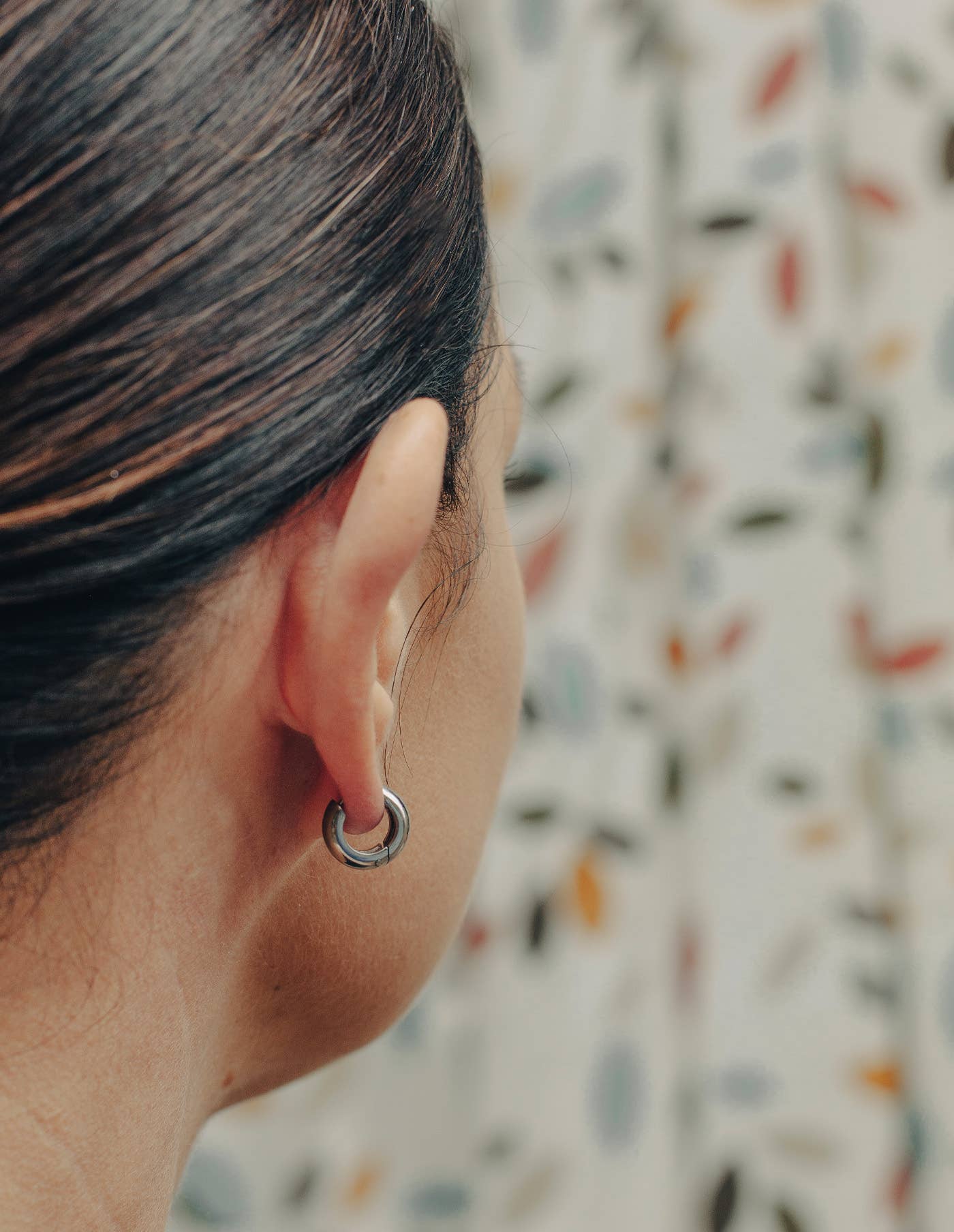 Nordic Muse - Silver Small Leverback Bold Hoop Earrings