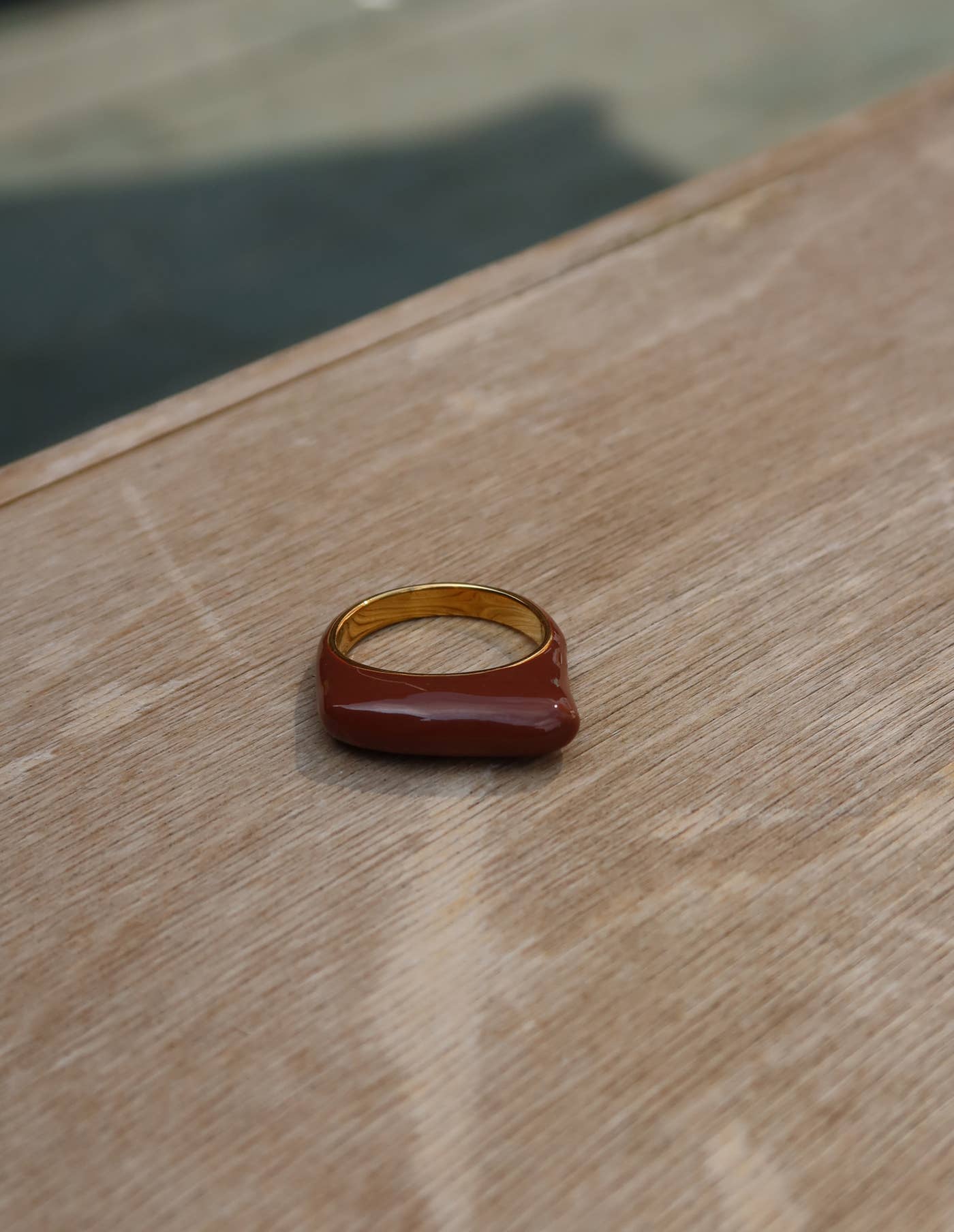 Nordic Muse - Coffee Gold Raised Fluid Ring, Waterproof