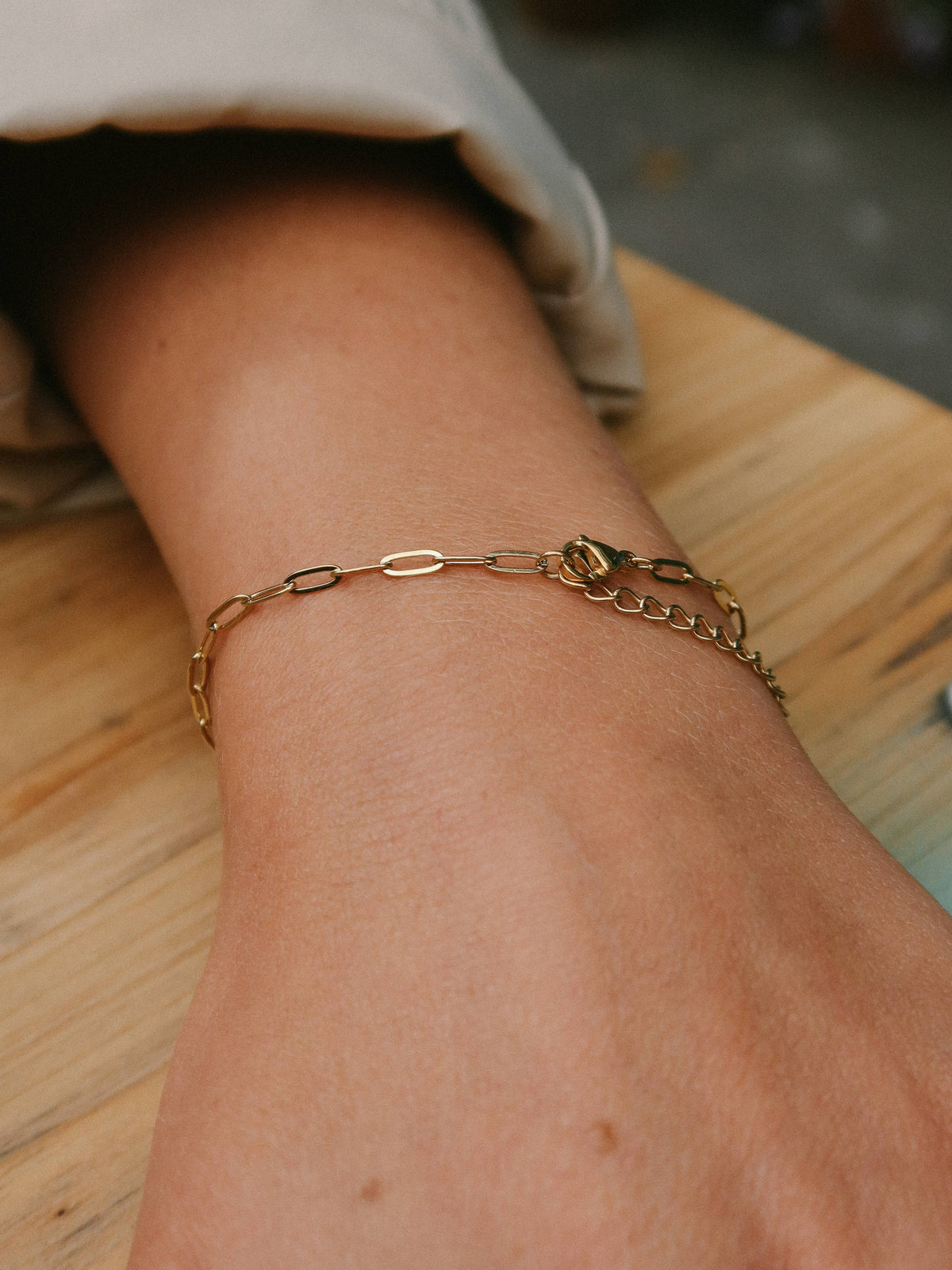 Nordic Muse - Gold Paperclip Chain Link Bracelet