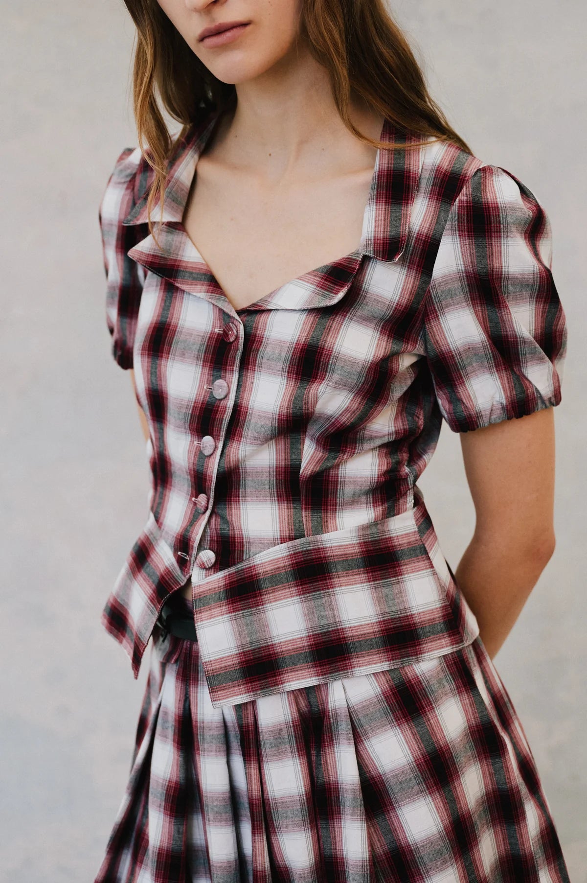Baum und Pferdgarten - Macaia Blouse, Red Check