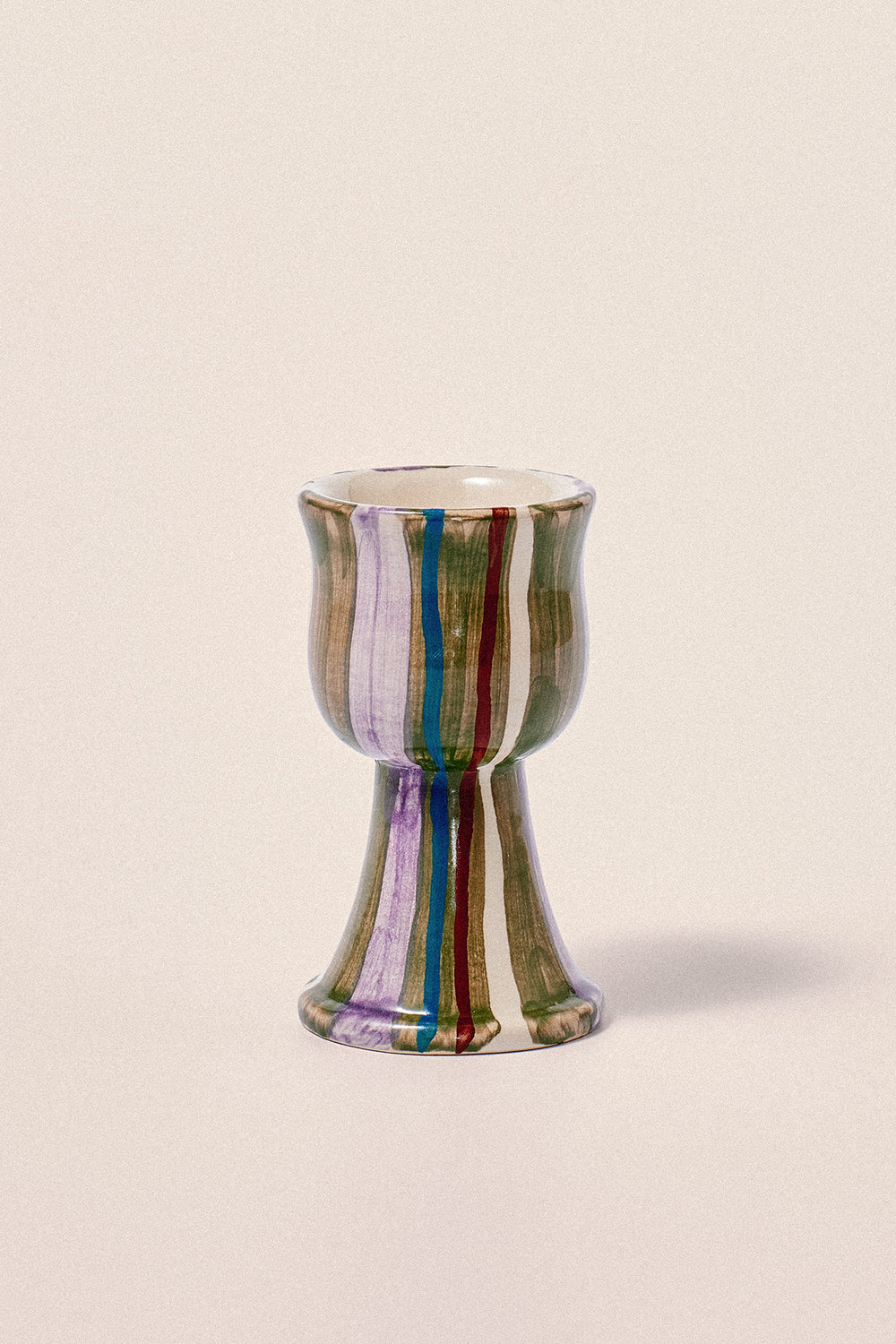 Damson Madder - Egg Cups, Chartreuse Check/Olive Stripe