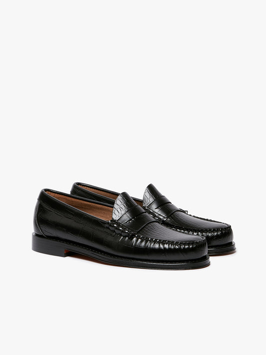G.H. Bass - Weejun Heritage Larson Exotic Loafers, Crocodile Black