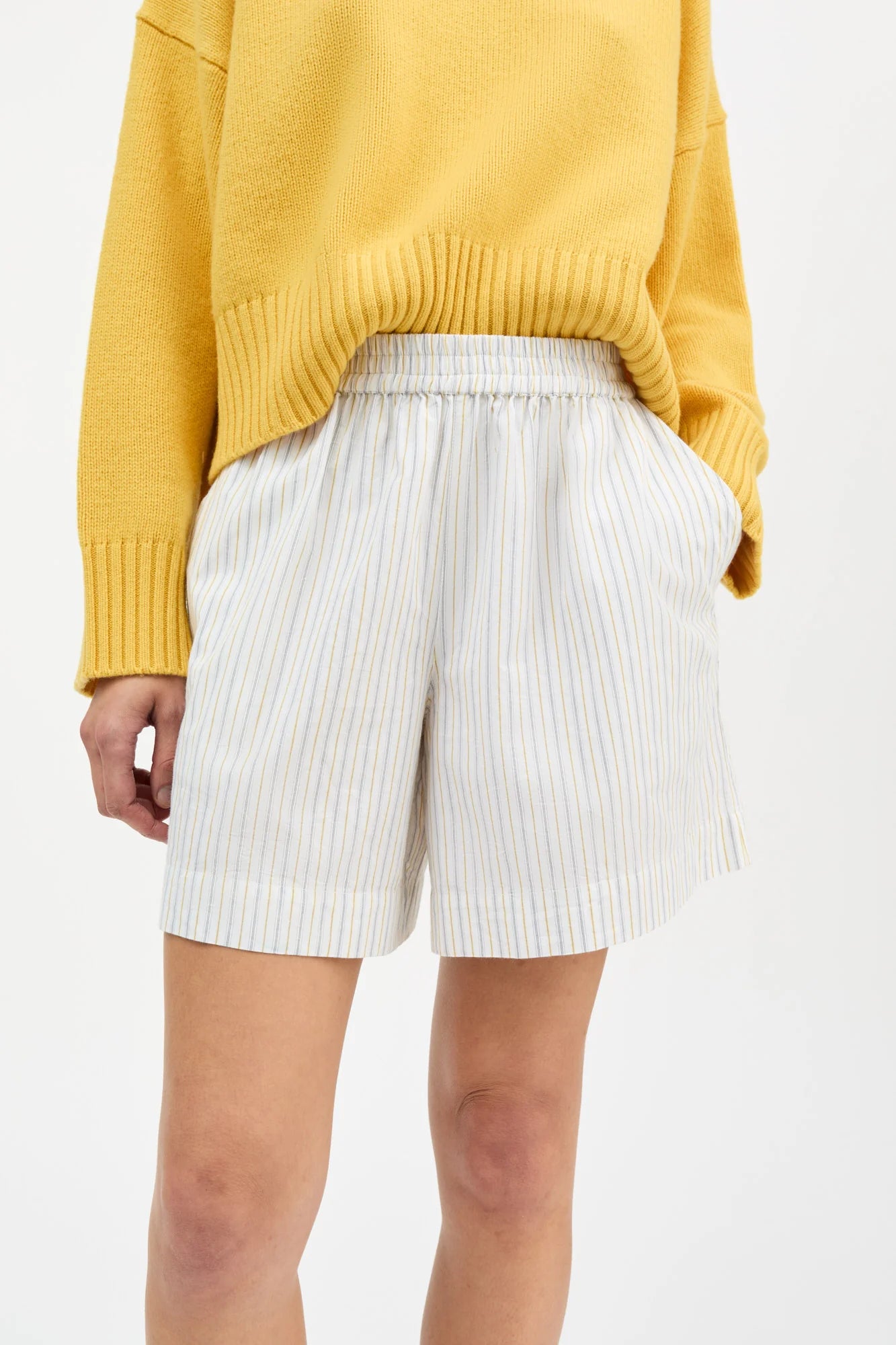 Skall Studio - Edgar Shorts, Yellow/Blue Stripe