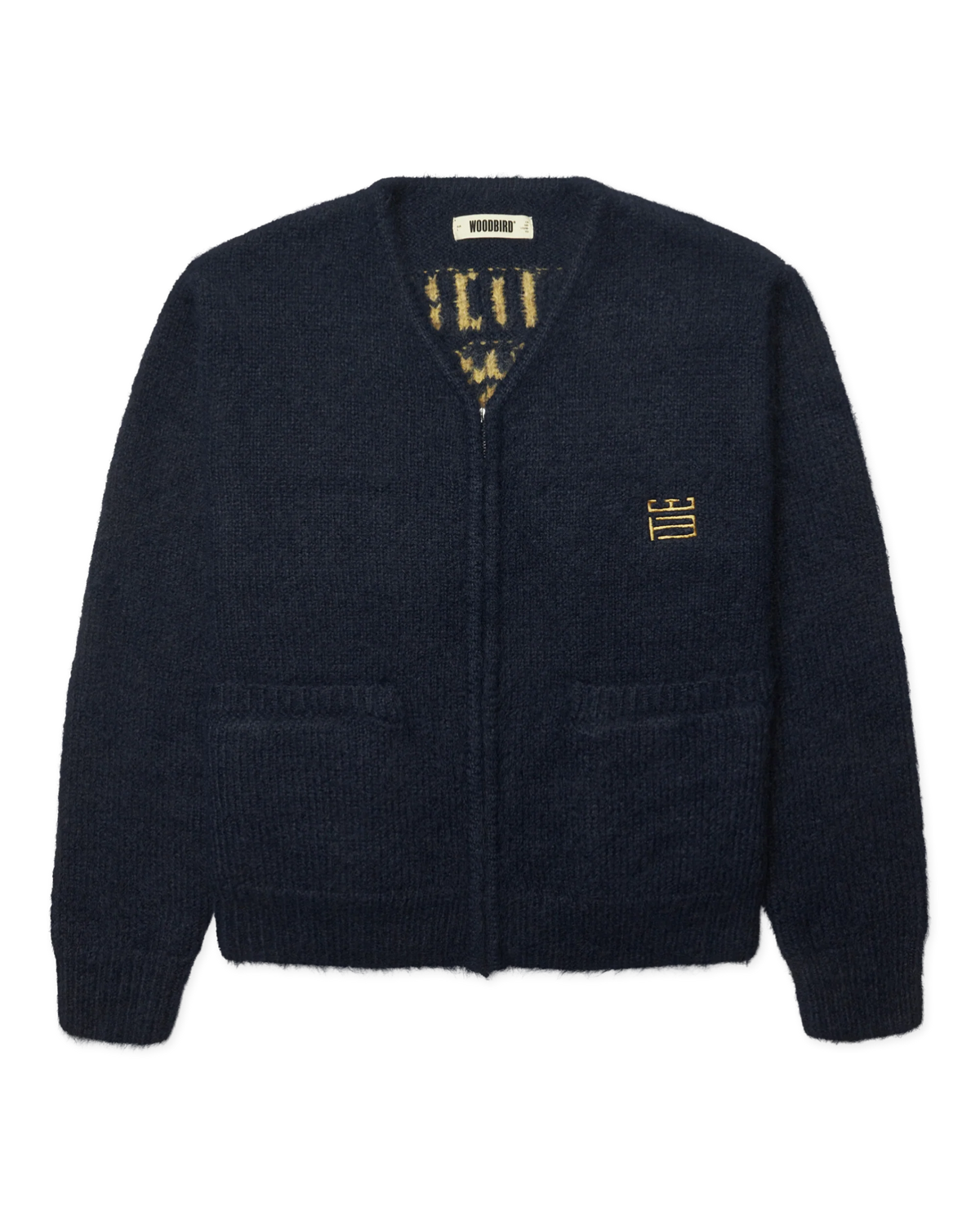 WOODBIRD - Koon Zip Tiger Cardigan, Navy