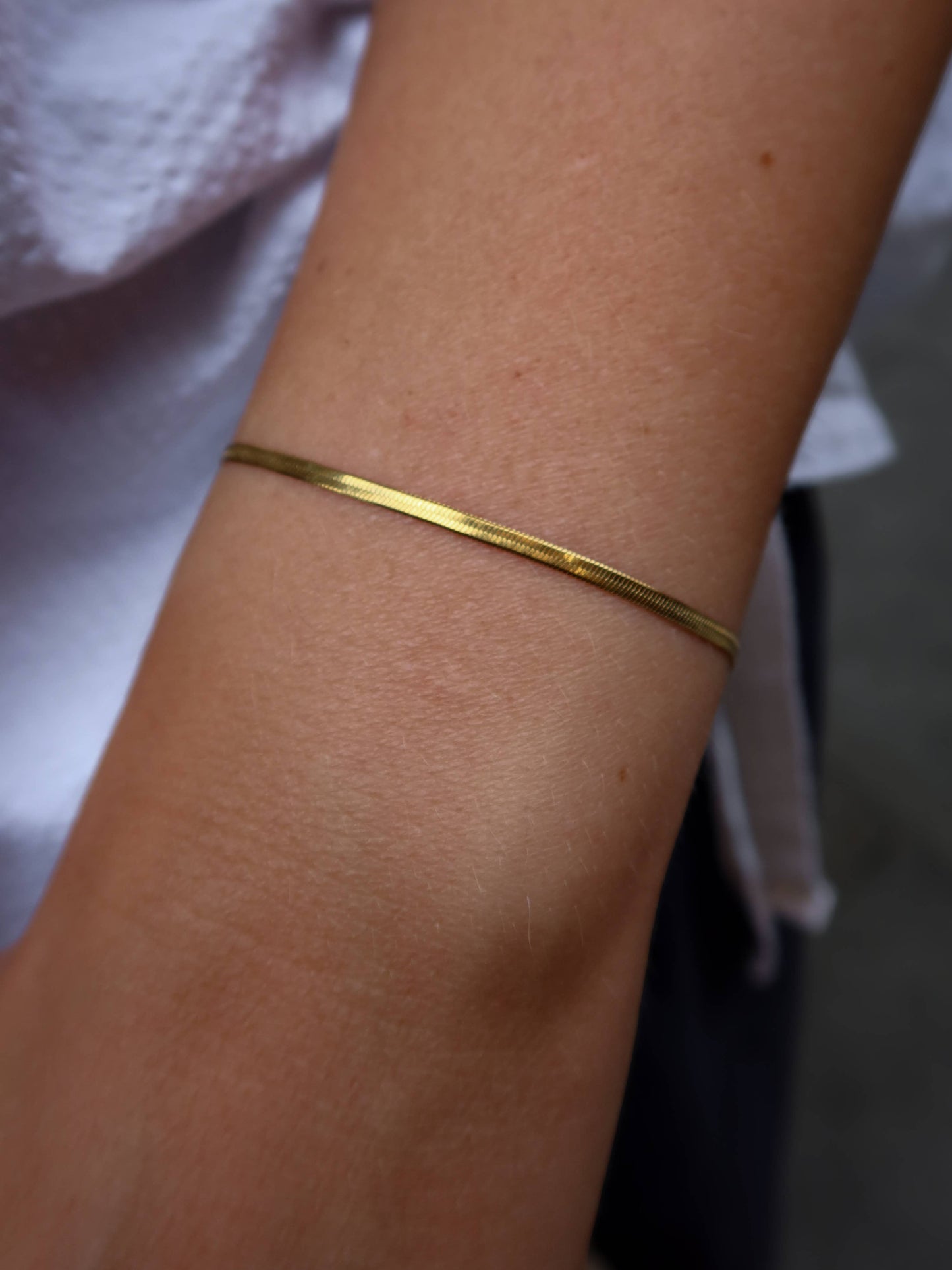 Nordic muse - Gold 2mm Snake Chain Bracelet, Waterproof