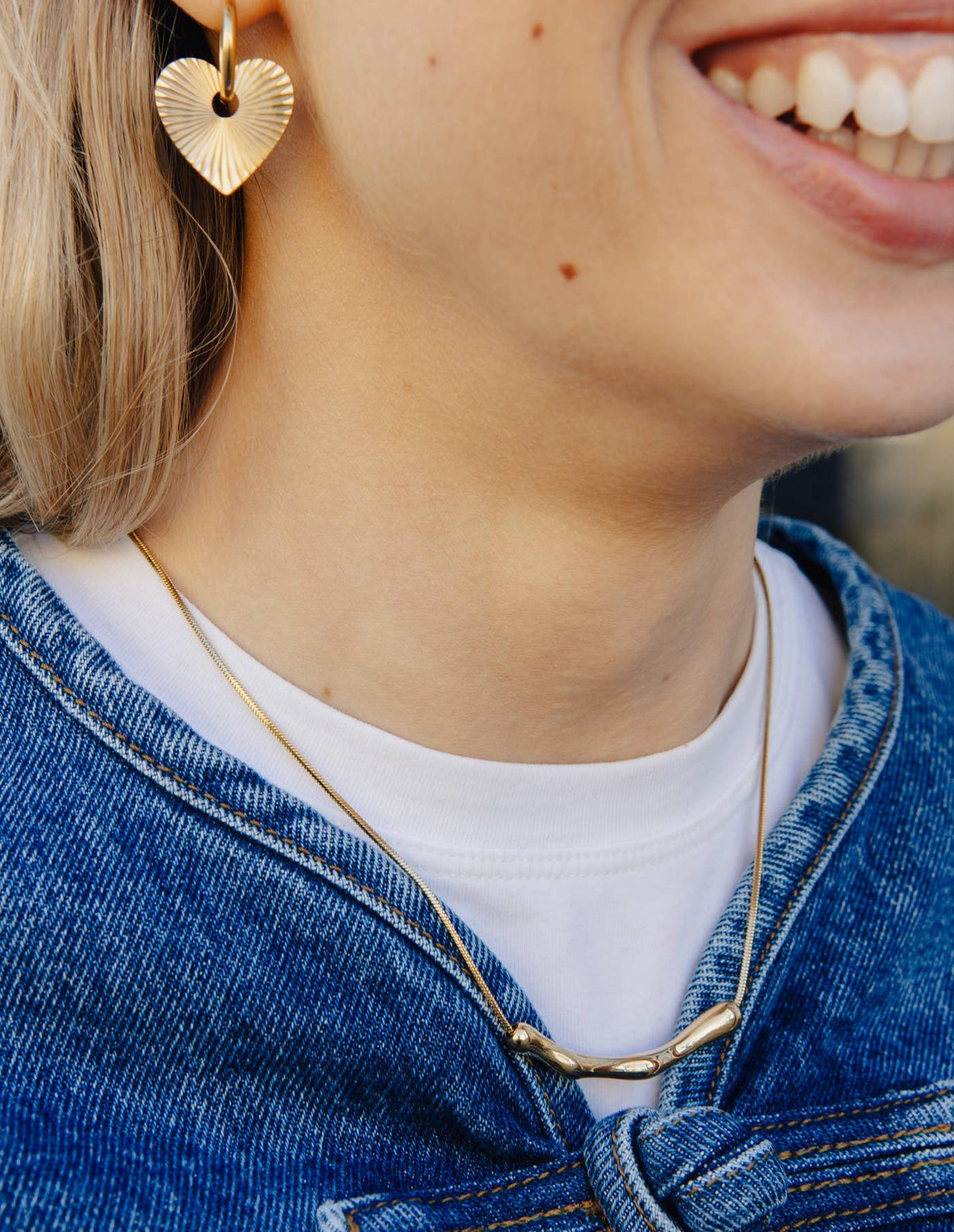 Nordic Muse - Gold Organic Bar Necklace