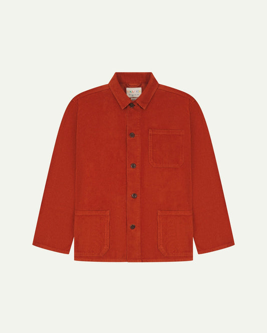 Uskees Buttoned Cord Overshirt - Rust