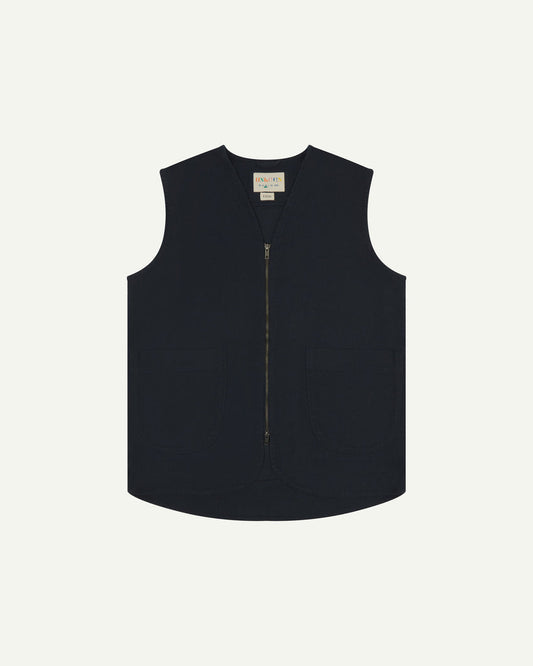 Uskees Drill Zip Up Vest - Blueberry