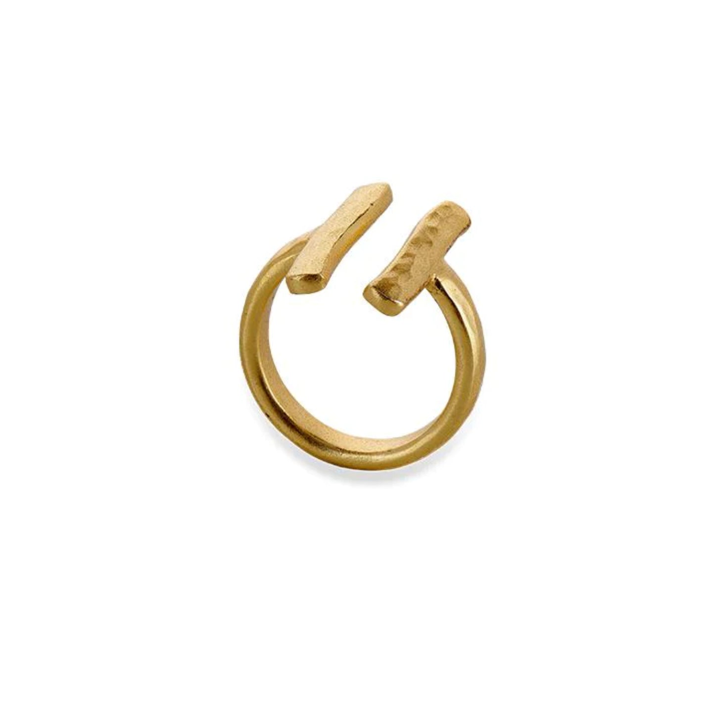 Nkuku Atili Double Bar Ring Band - Gold