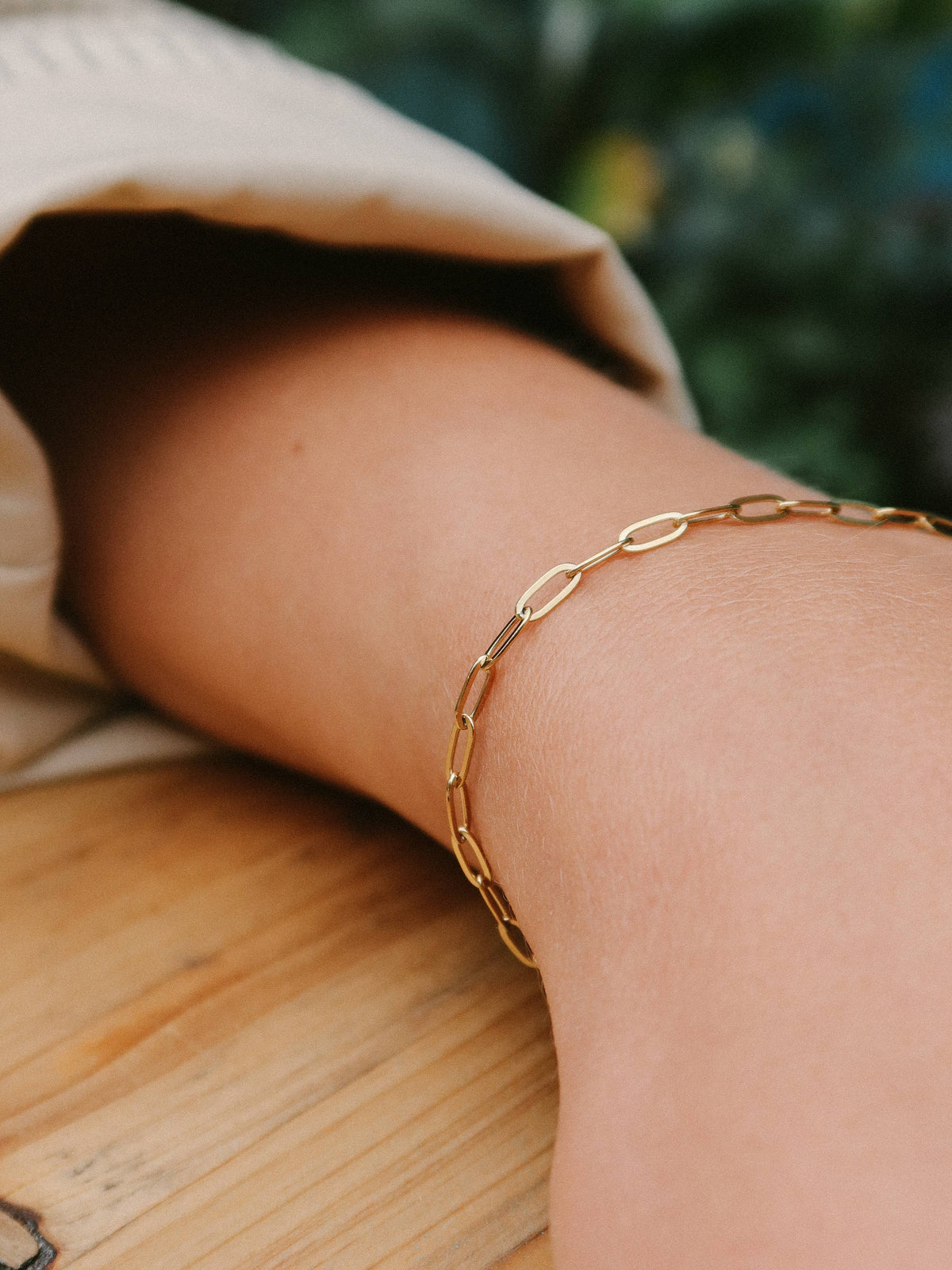 Nordic Muse - Gold Paperclip Chain Link Bracelet