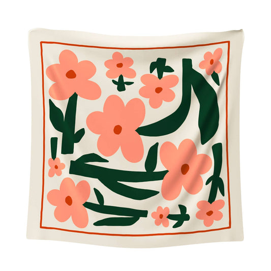 Studio Arde - Medium Scarf, Las Flores Raw / Silk & Cotton