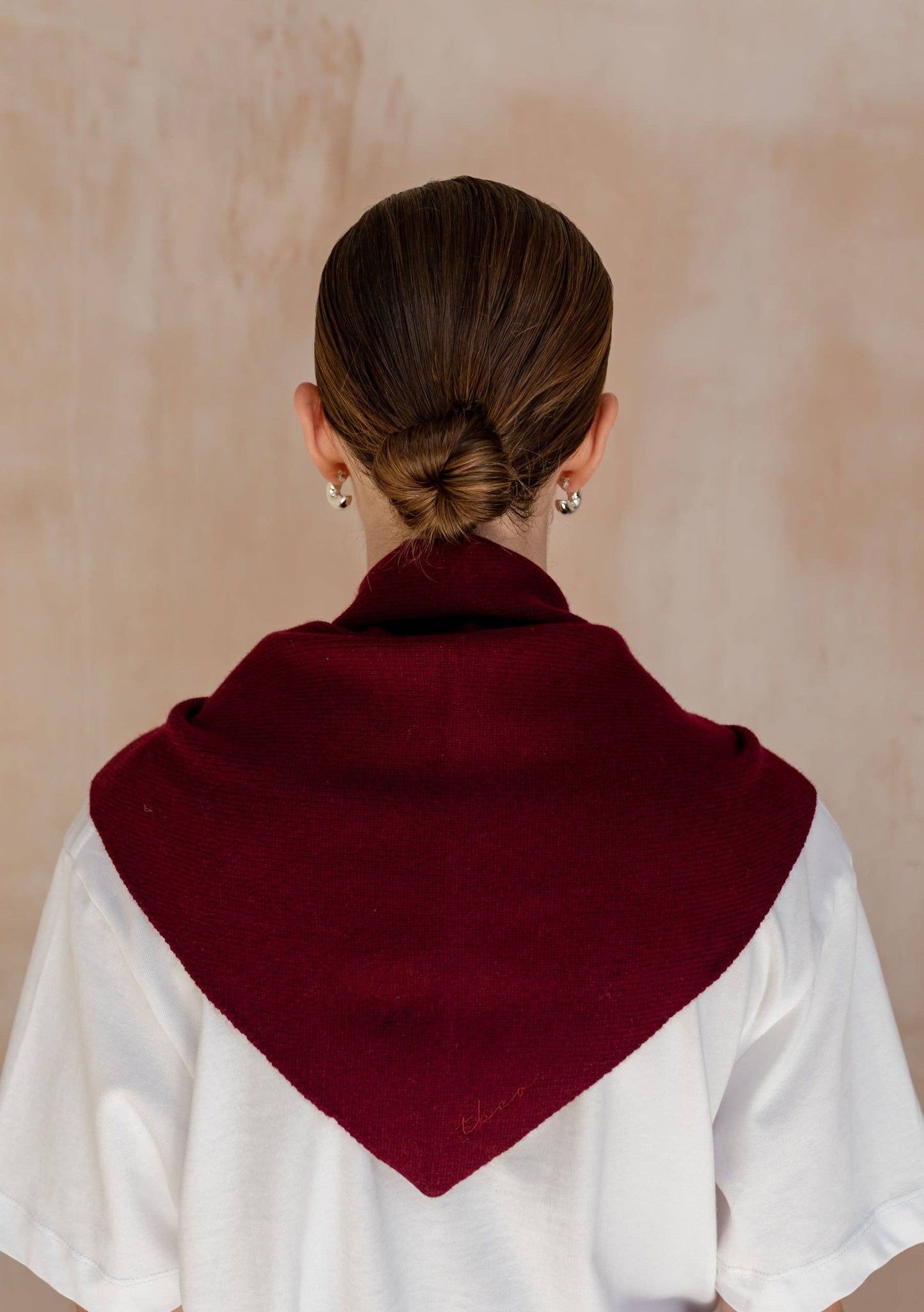 TBCo - Merino Wool Triangle Scarf in Burgundy