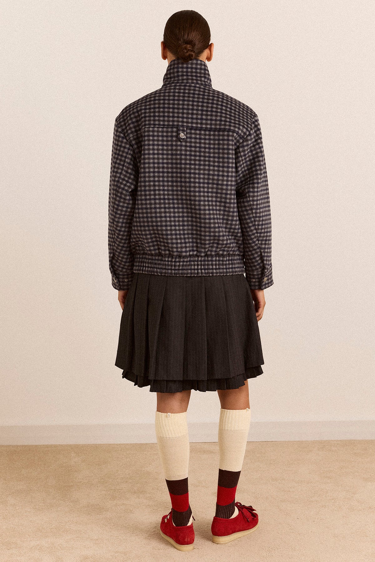 Damson Madder - Pixie Wool Bomber, Willow Gingham