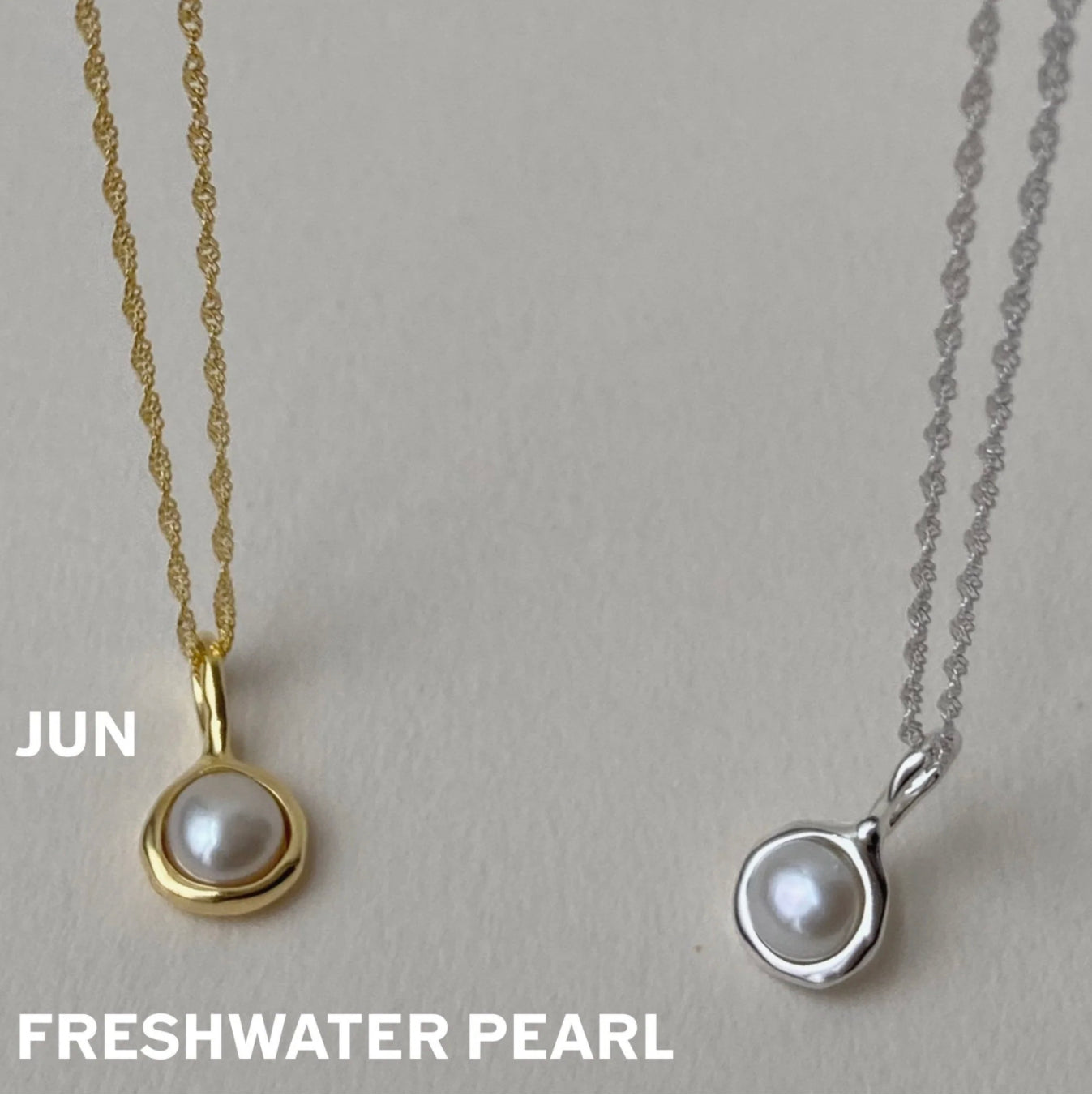 Lines and Current ‘Jord’ June Birthstone Necklace - Freshwater Pearl