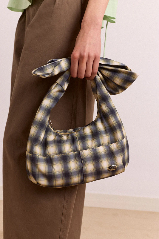 Damson Madder - Roo Check Tie Bag, Cardamon Check