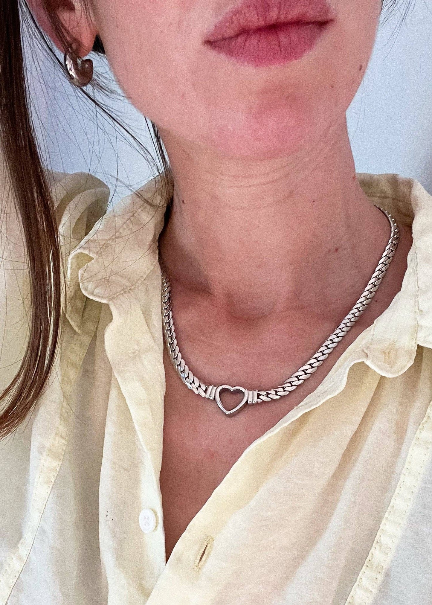 About November - Loe Heart Chain Necklace, Silver