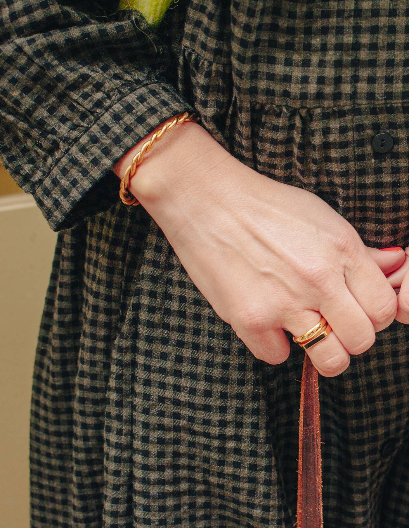 Nordic Muse - Gold Twist Cuff Bangle