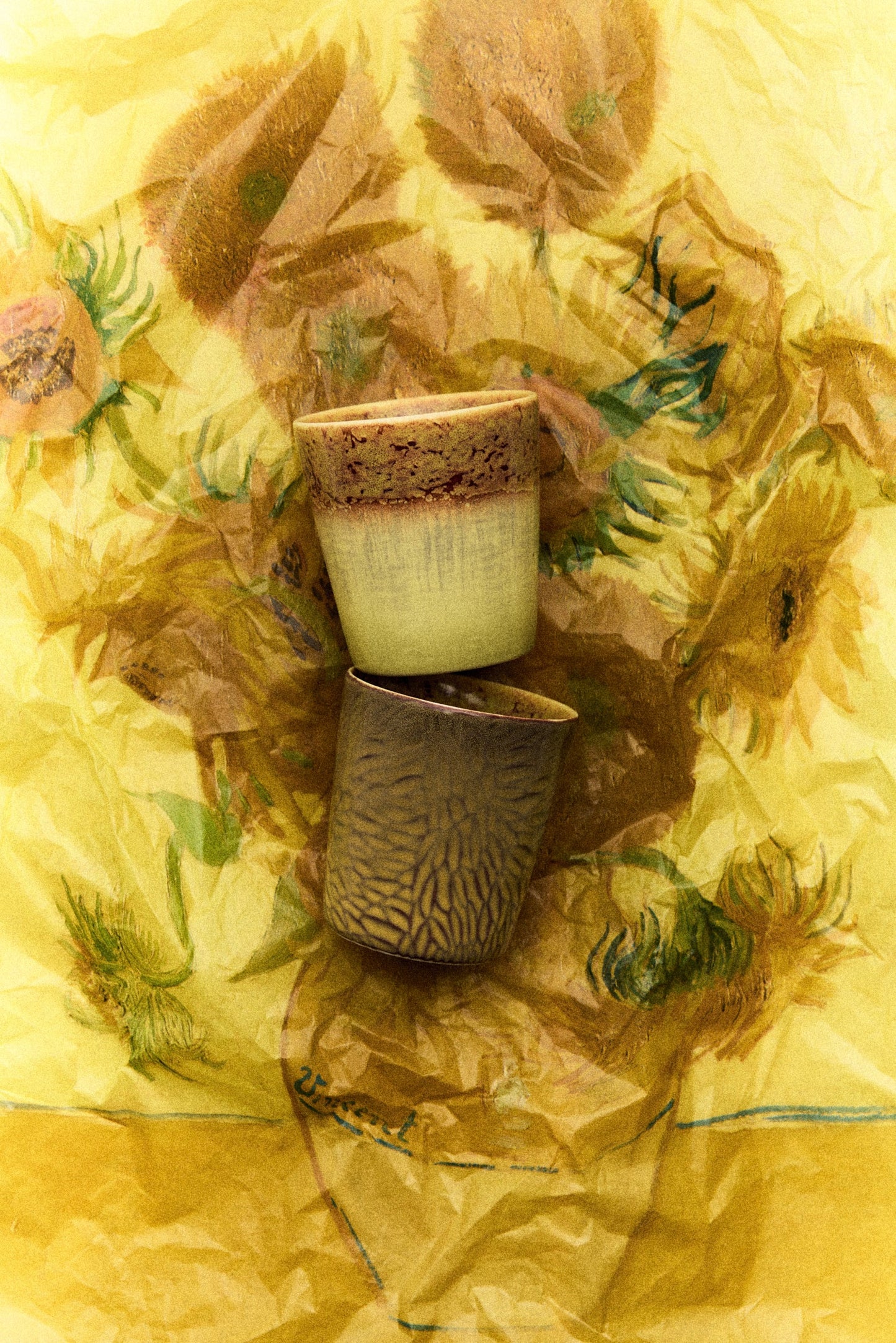 HKLIVING - 70s ceramics: Van Gogh Coffee Mugs, Sumflowers
