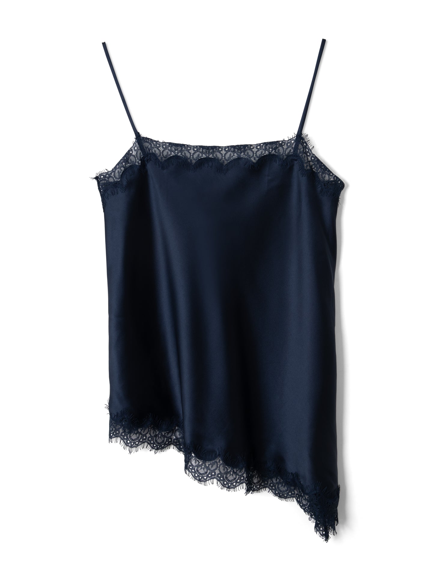 Damson Madder - Tansy Satin and Lace Cami, Navy