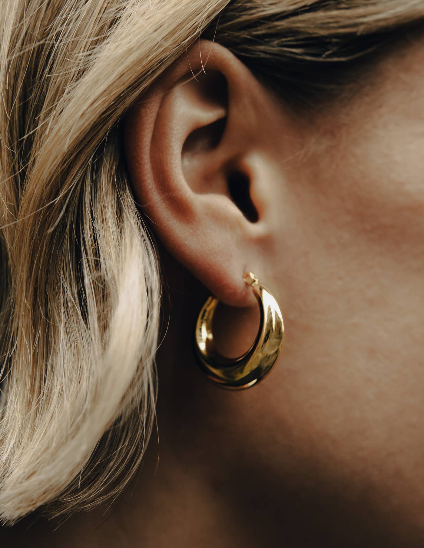Nordic Muse - Gold Crescent Hoop Earrings