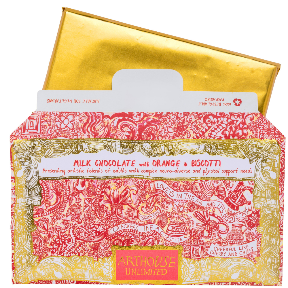 Arthouse Unlimited - Love is in the Air, Milk Chocolate Bar with Orange and Biscotti