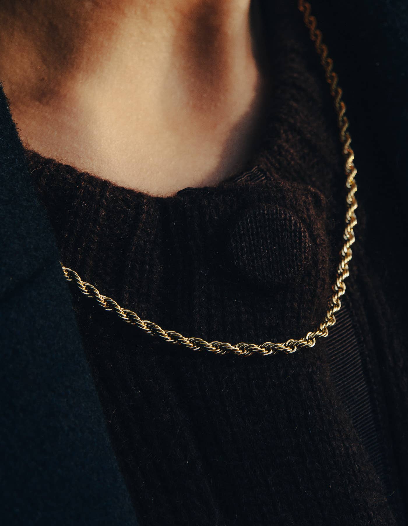 Nordic Muse - Gold Rope Twist Chain Necklace