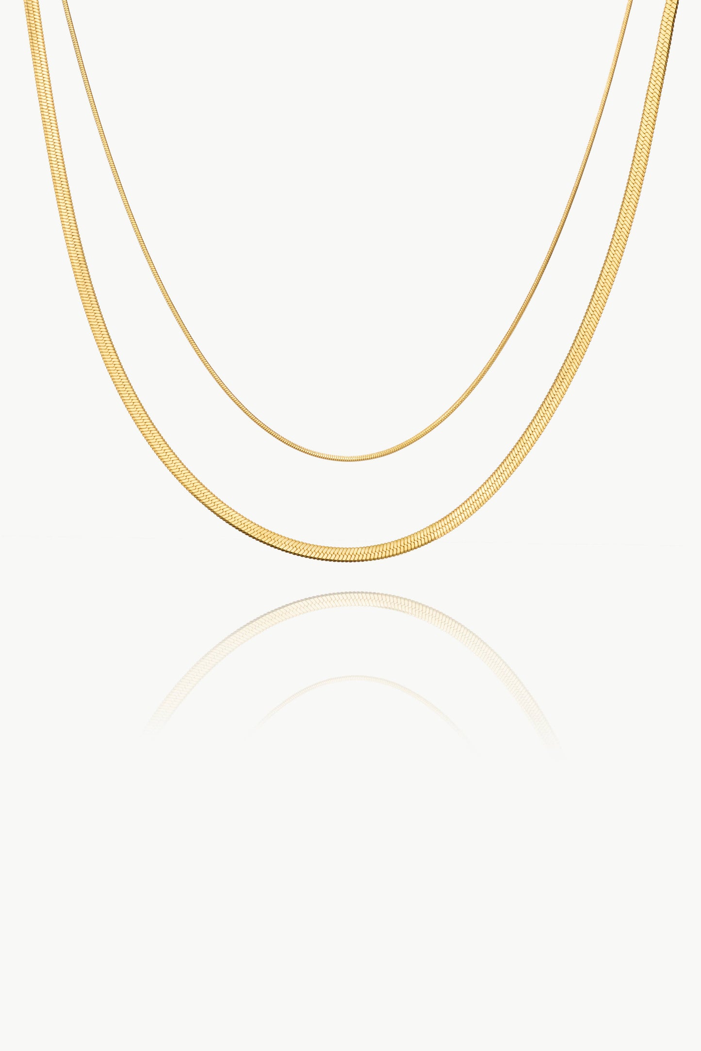 Arctic Fox & Co. - Gold Double Snake and Rope Chain Necklace