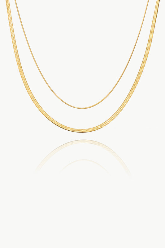 Arctic Fox & Co. - Gold Double Snake and Rope Chain Necklace