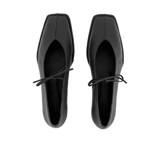 Alohas - Sway Black Leather Ballet Flats