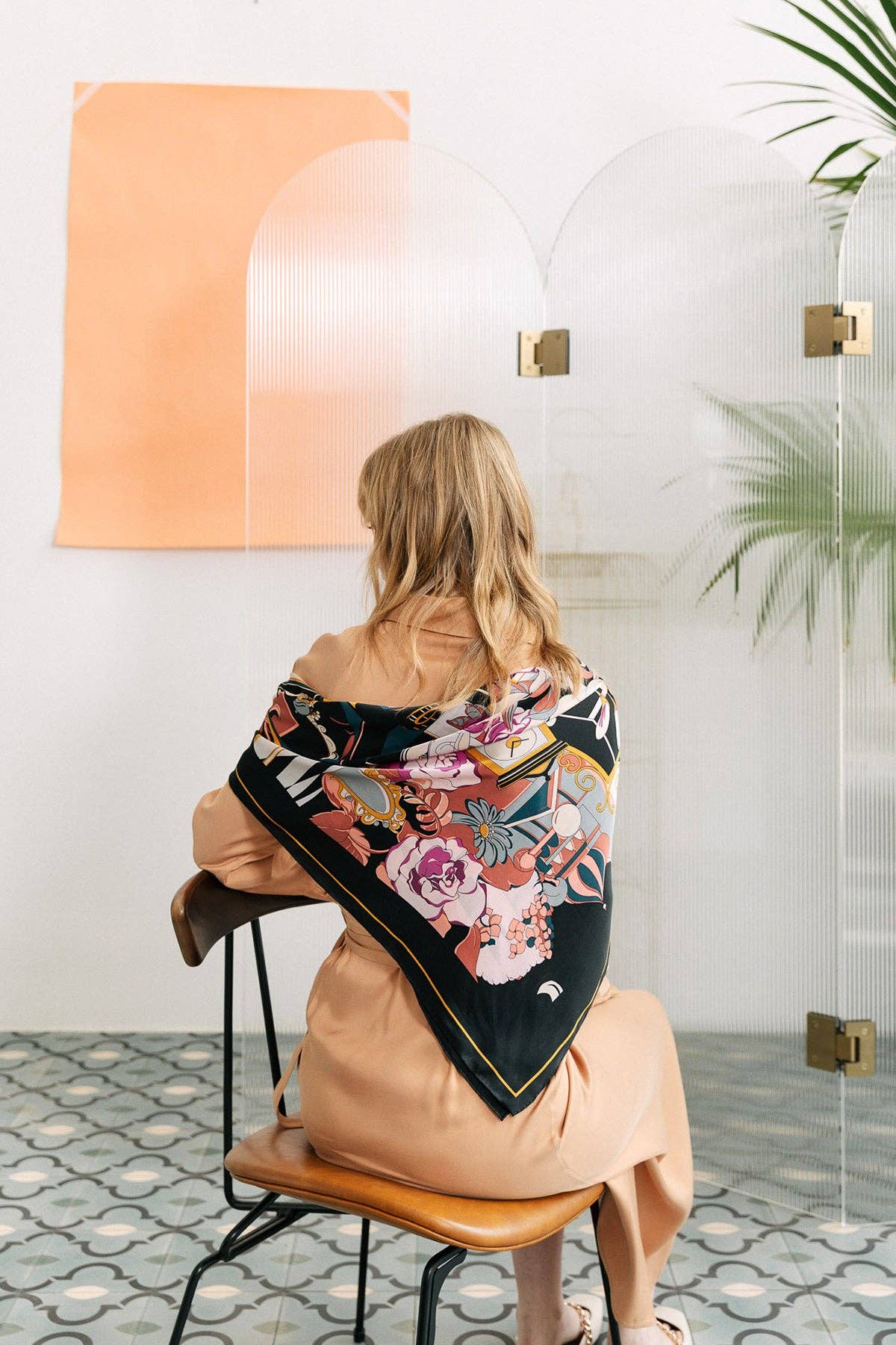 Lost Pattern NYC - Vintage Blooms  Large Silk Square Scarf