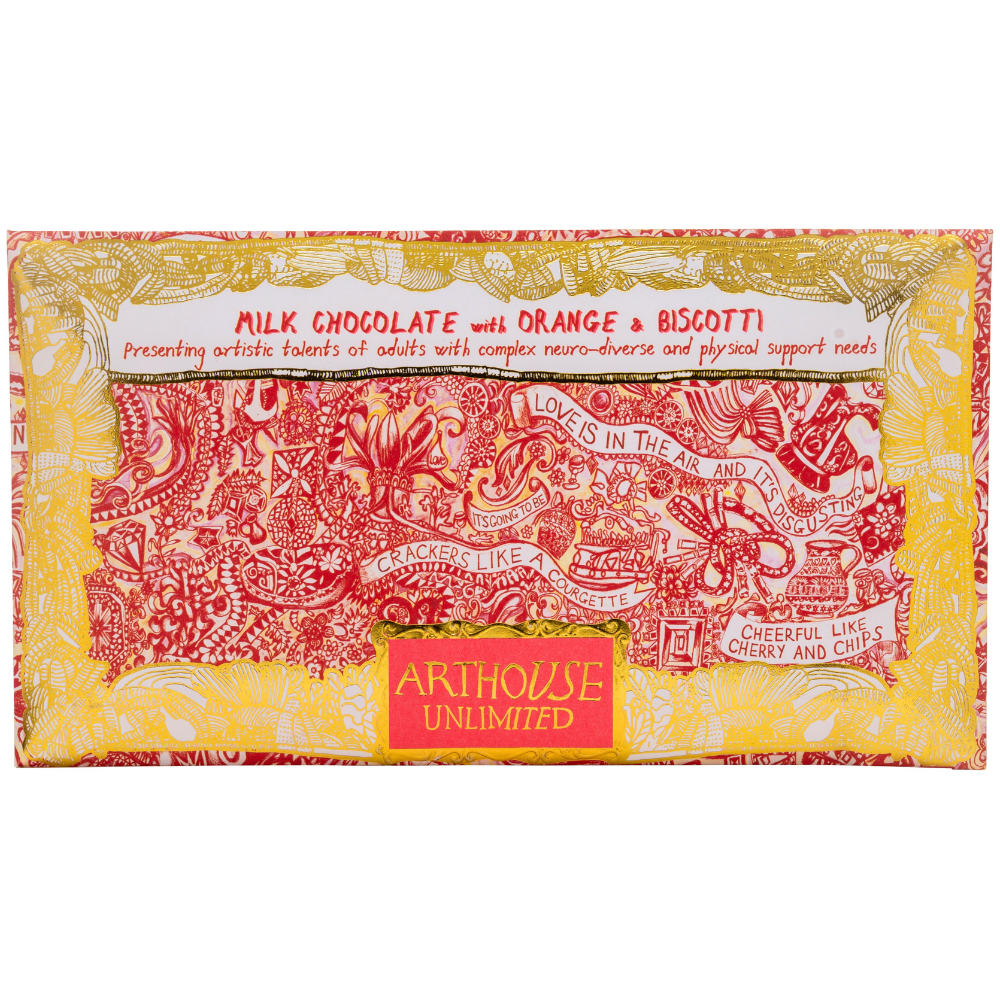 Arthouse Unlimited - Love is in the Air, Milk Chocolate Bar with Orange and Biscotti