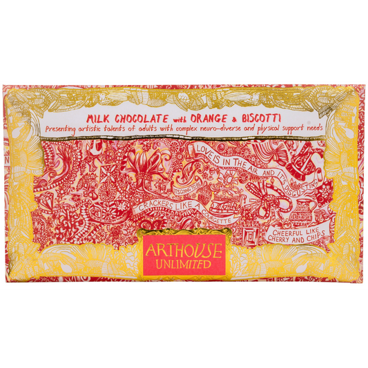 Arthouse Unlimited - Love is in the Air, Milk Chocolate Bar with Orange and Biscotti