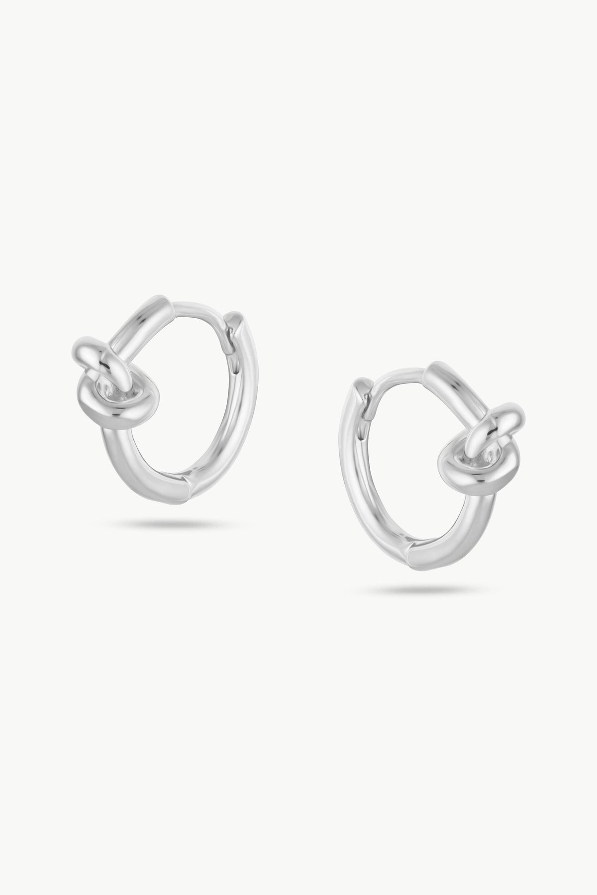 LUNA Mini - Silver Knotted Hoop Earrings