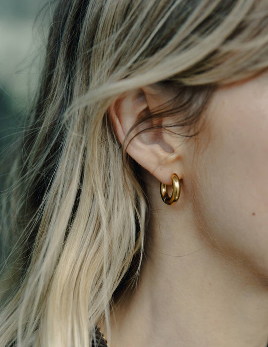 Nordic Muse - Gold Small Bold Hoop Earrings