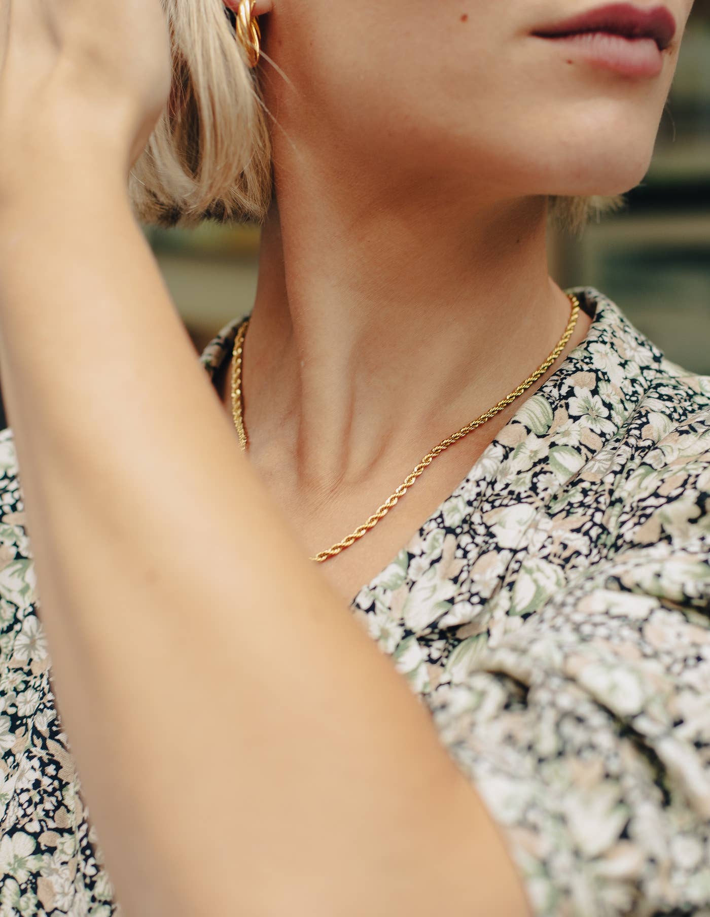Nordic Muse - Gold Rope Twist Chain Necklace
