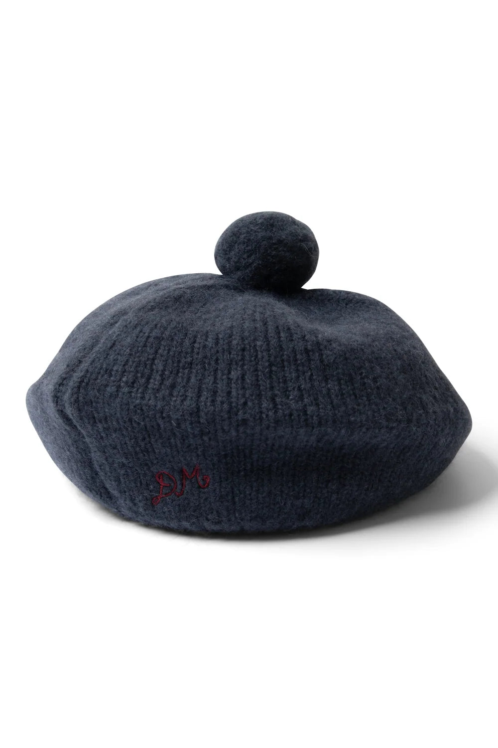 Damson Madder - Knitted Pom Pom Beret, Navy
