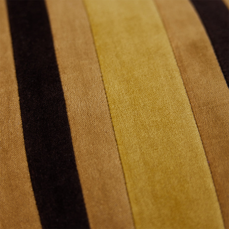 HKLIVING - Striped Velvet Cushion, Honey